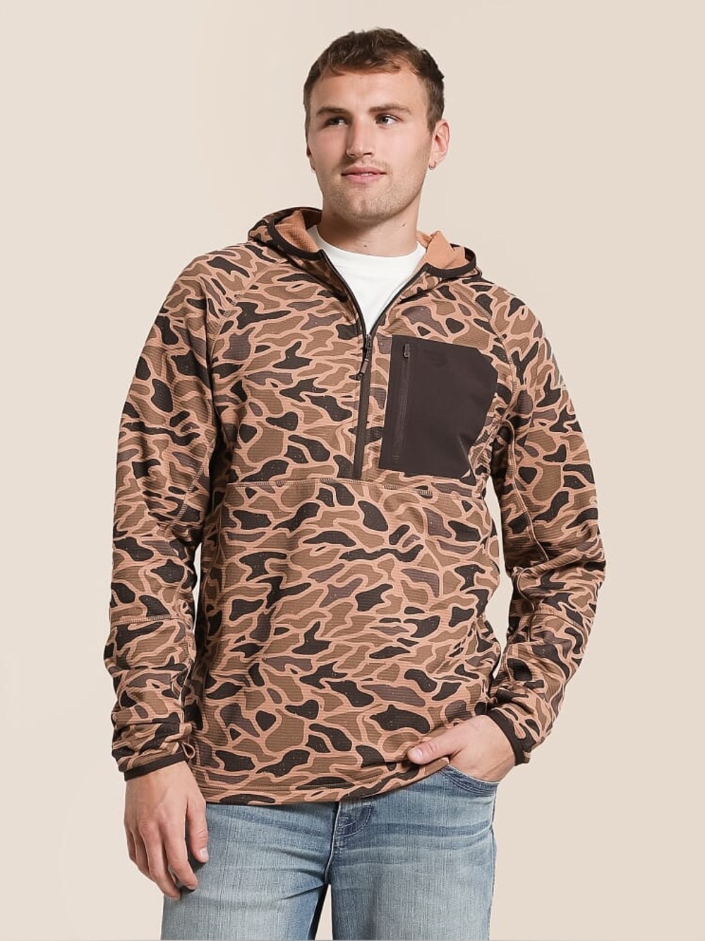 Blaze Tech Quarter Zip Camo Hoodie